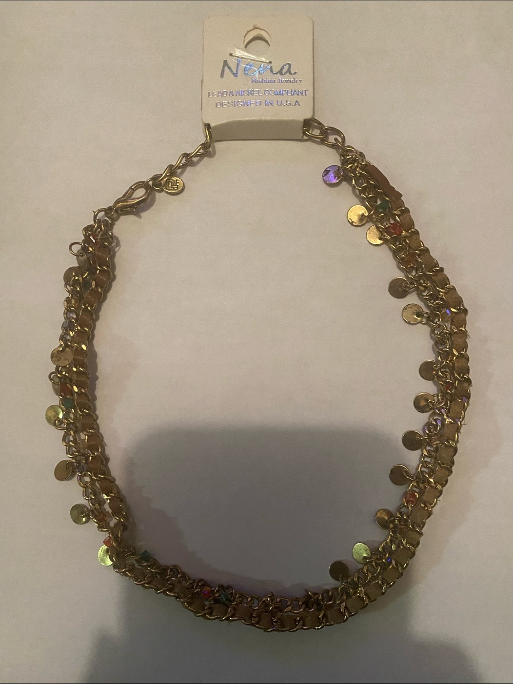 Nana Gold-Tone Sequin Charm Chain Necklace